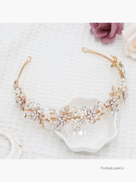 Pearl Crystal Floral Wedding Headband Hair Accessory Bride Party Prom